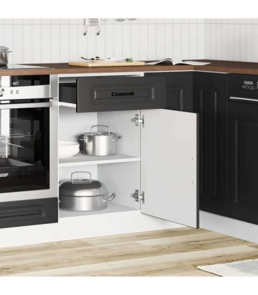 vidaXL Kitchen Base Cabinet Kalmar Black Engineered Wood — Model: 1x bottom cabinet (1 door 1 drawer) 50 cm wide 81.5 cm high