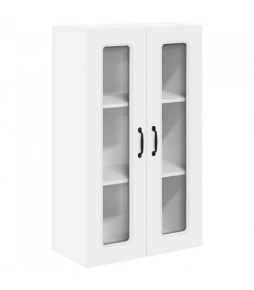 vidaXL Dishwasher Panel Kalmar White 60 x 31 x 100 cm Engineered — Model: 1x wall glass cabinet (2 doors) 60 cm wide 100 cm high
