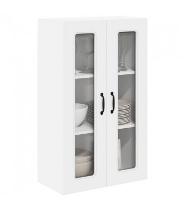 vidaXL Dishwasher Panel Kalmar White 60 x 31 x 100 cm Engineered — Model: 1x wall glass cabinet (2 doors) 60 cm wide 100 cm high