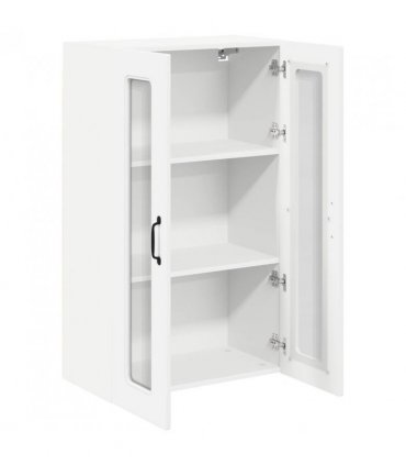 vidaXL Dishwasher Panel Kalmar White 60 x 31 x 100 cm Engineered — Model: 1x wall glass cabinet (2 doors) 60 cm wide 100 cm high