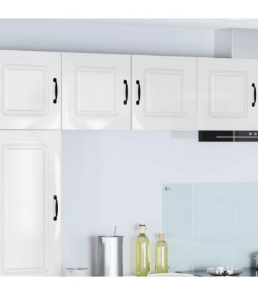 vidaXL Dishwasher Panel Kalmar 2 pcs High Gloss White 40 x 31 x 40 cm — Model: 2x wall cabinet (1 door) 40 cm wide 40 cm high