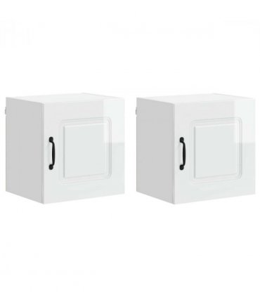vidaXL Dishwasher Panel Kalmar 2 pcs High Gloss White 40 x 31 x 40 cm — Model: 2x wall cabinet (1 door) 40 cm wide 40 cm high