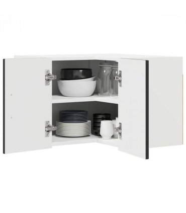 vidaXL Dishwasher Panel Kalmar Black 57 x 57 x 40 cm Engineered Wood — Model: 1x wall corner cabinet 57 cm wide 40 cm high