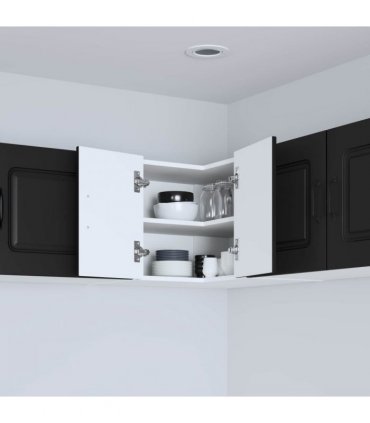 vidaXL Dishwasher Panel Kalmar Black 57 x 57 x 40 cm Engineered Wood — Model: 1x wall corner cabinet 57 cm wide 40 cm high