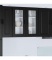 vidaXL Dishwasher Panel Kalmar 2 pcs Black 40 x 31 x 80 cm — Model: 2x wall glass cabinet (1 door) 40 cm wide 80 cm high