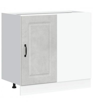 vidaXL Kitchen Base Cabinet Kalmar Concrete Grey Engineered W — Model: 1x corner bottom cabinet (1 door) 86 cm wide 81.5 cm high