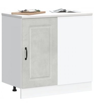 vidaXL Kitchen Base Cabinet Kalmar Concrete Grey Engineered W — Model: 1x corner bottom cabinet (1 door) 86 cm wide 81.5 cm high