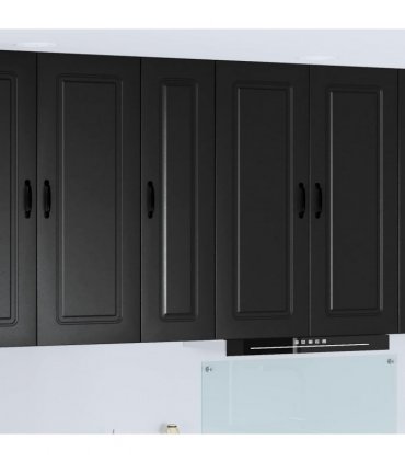 vidaXL Dishwasher Panel Kalmar Black 30 x 31 x 100 cm Engineered Wood — Model: 1x wall cabinet (1 door) 30 cm wide 100 cm high