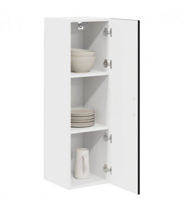 vidaXL Dishwasher Panel Kalmar Black 30 x 31 x 100 cm Engineered Wood — Model: 1x wall cabinet (1 door) 30 cm wide 100 cm high