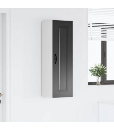 vidaXL Dishwasher Panel Kalmar Black 30 x 31 x 100 cm Engineered Wood — Model: 1x wall cabinet (1 door) 30 cm wide 100 cm high