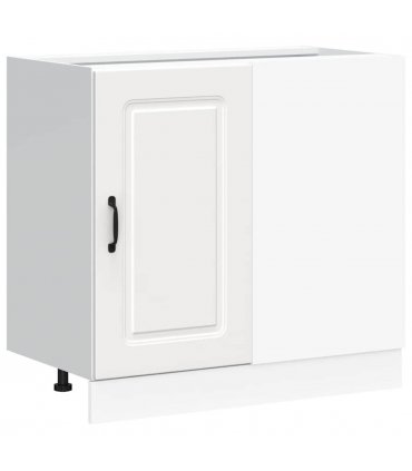 vidaXL Kitchen Base Cabinet Kalmar White Engineered Wood — Model: 1x corner bottom cabinet (1 door) 86 cm wide 81.5 cm high
