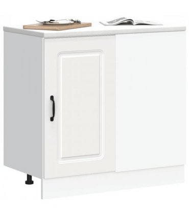 vidaXL Kitchen Base Cabinet Kalmar White Engineered Wood — Model: 1x corner bottom cabinet (1 door) 86 cm wide 81.5 cm high