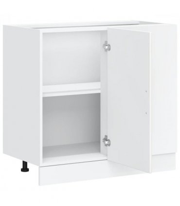vidaXL Kitchen Base Cabinet Kalmar White Engineered Wood — Model: 1x corner bottom cabinet (1 door) 86 cm wide 81.5 cm high