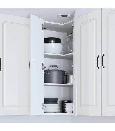 vidaXL Dishwasher Panel Kalmar High Gloss White 57 x 57 x 100 cm — Model: 1x wall corner cabinet 57 cm wide 100 cm high