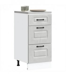 vidaXL Kitchen Base Cabinet Kalmar Concrete Grey Engineered Wood — Model: 1x bottom cabinet (3 drawers) 40 cm wide 81.5 cm high