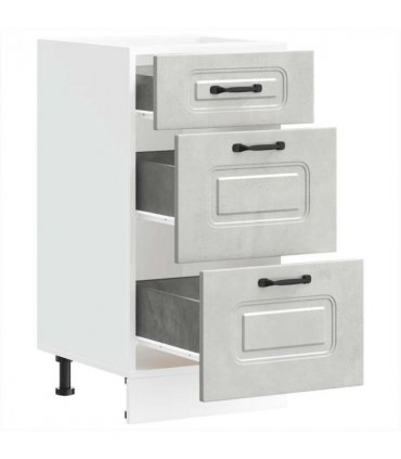vidaXL Kitchen Base Cabinet Kalmar Concrete Grey Engineered Wood — Model: 1x bottom cabinet (3 drawers) 40 cm wide 81.5 cm high