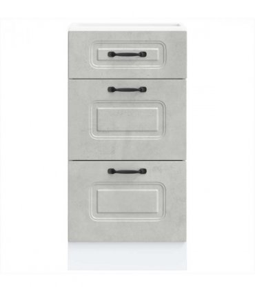 vidaXL Kitchen Base Cabinet Kalmar Concrete Grey Engineered Wood — Model: 1x bottom cabinet (3 drawers) 40 cm wide 81.5 cm high