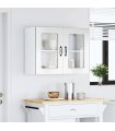 vidaXL Kitchen Wall Cabinet with Glass Door Kalmar High Gloss Whi — Model: 1x wall glass cabinet (2 doors) 80 cm wide 60 cm high