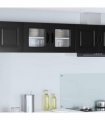 vidaXL Dishwasher Panel Kalmar Black 80 x 31 x 40 cm Engineered W — Model: 1x wall glass cabinet (2 doors) 80 cm wide 40 cm high