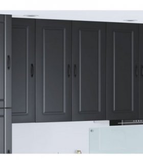 vidaXL Dishwasher Panel Kalmar Black 80 x 31 x 100 cm Engineered Wood — Model: 1x wall cabinet (2 doors) 80 cm wide 100 cm high