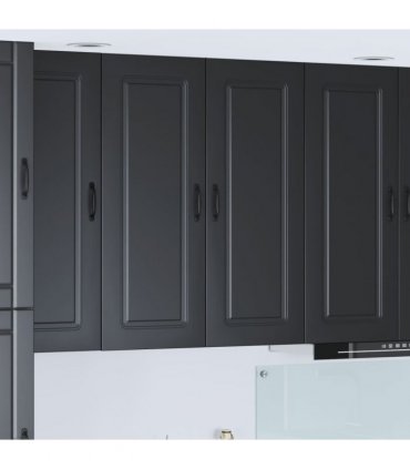vidaXL Dishwasher Panel Kalmar Black 80 x 31 x 100 cm Engineered Wood — Model: 1x wall cabinet (2 doors) 80 cm wide 100 cm high