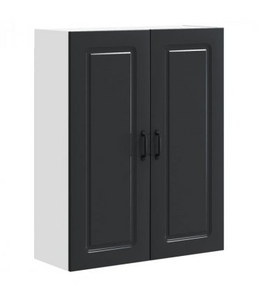 vidaXL Dishwasher Panel Kalmar Black 80 x 31 x 100 cm Engineered Wood — Model: 1x wall cabinet (2 doors) 80 cm wide 100 cm high