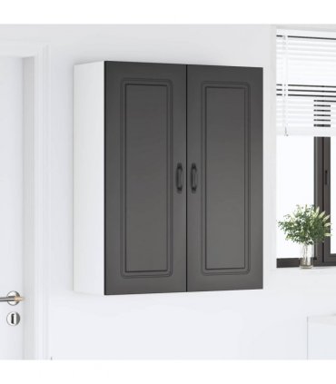 vidaXL Dishwasher Panel Kalmar Black 80 x 31 x 100 cm Engineered Wood — Model: 1x wall cabinet (2 doors) 80 cm wide 100 cm high