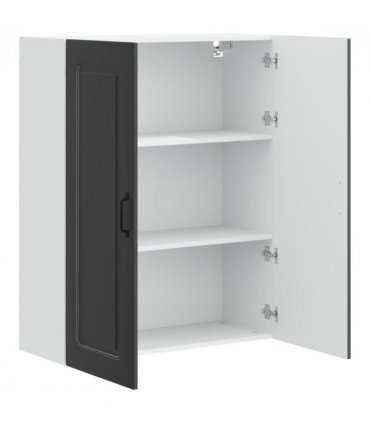 vidaXL Dishwasher Panel Kalmar Black 80 x 31 x 100 cm Engineered Wood — Model: 1x wall cabinet (2 doors) 80 cm wide 100 cm high