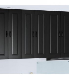 vidaXL Dishwasher Panel Kalmar Black 60 x 31 x 100 cm Engineered Wood — Model: 1x wall cabinet (2 doors) 60 cm wide 100 cm high