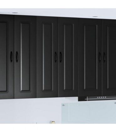 vidaXL Dishwasher Panel Kalmar Black 60 x 31 x 100 cm Engineered Wood — Model: 1x wall cabinet (2 doors) 60 cm wide 100 cm high