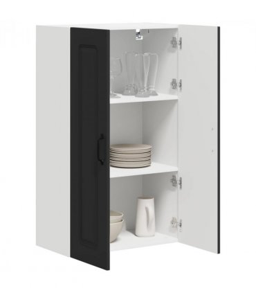 vidaXL Dishwasher Panel Kalmar Black 60 x 31 x 100 cm Engineered Wood — Model: 1x wall cabinet (2 doors) 60 cm wide 100 cm high