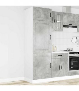 vidaXL Kitchen Cupboard Kalmar Concrete Grey Engineered Wood — Model: 1x cupboard 60 cm wide 207 cm high