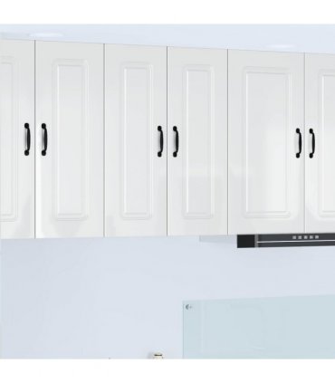 vidaXL Dishwasher Panel Kalmar 2 pcs High Gloss White 30 x 31 x 80 cm — Model: 2x wall cabinet (1 door) 30 cm wide 80 cm high