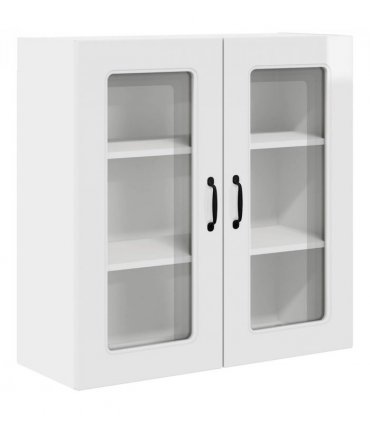 vidaXL Dishwasher Panel Kalmar High Gloss White 80 x 31 x 80 cm — Model: 1x wall glass cabinet (2 doors) 80 cm wide 80 cm high