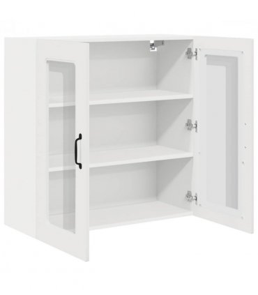 vidaXL Dishwasher Panel Kalmar High Gloss White 80 x 31 x 80 cm — Model: 1x wall glass cabinet (2 doors) 80 cm wide 80 cm high