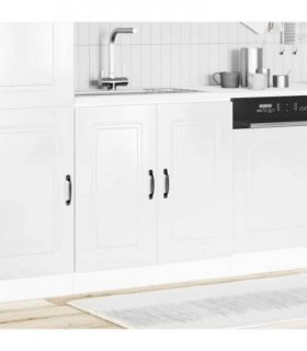 vidaXL Sink Base Cabinet Kalmar High Gloss White 80x46x81.5 cm Engi — Model: 1x bottom cabinet (2 doors) 80 cm wide 81.5 cm high