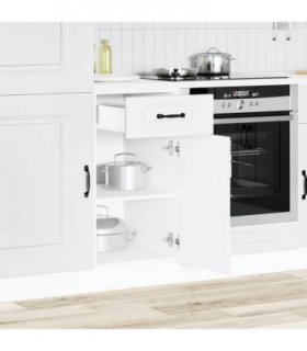 vidaXL Kitchen Base Cabinet Kalmar White Engineered Wood — Model: 1x bottom cabinet (1 door 1 drawer) 40 cm wide 81.5 cm high