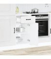 vidaXL Kitchen Base Cabinet Kalmar White Engineered Wood — Model: 1x bottom cabinet (1 door 1 drawer) 40 cm wide 81.5 cm high