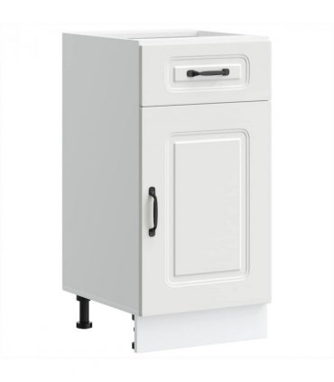vidaXL Kitchen Base Cabinet Kalmar White Engineered Wood — Model: 1x bottom cabinet (1 door 1 drawer) 40 cm wide 81.5 cm high
