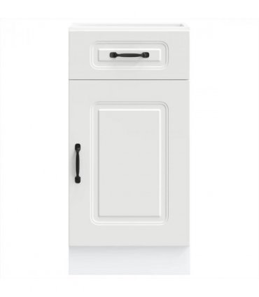 vidaXL Kitchen Base Cabinet Kalmar White Engineered Wood — Model: 1x bottom cabinet (1 door 1 drawer) 40 cm wide 81.5 cm high