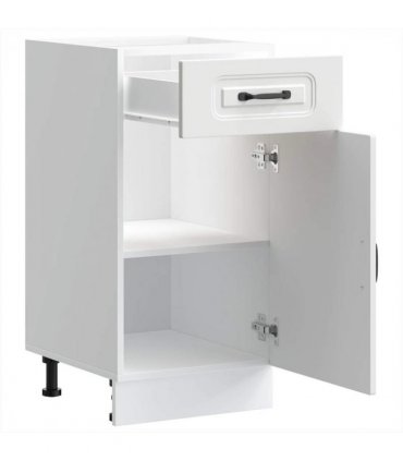 vidaXL Kitchen Base Cabinet Kalmar White Engineered Wood — Model: 1x bottom cabinet (1 door 1 drawer) 40 cm wide 81.5 cm high
