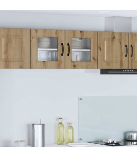 vidaXL Dishwasher Panel Kalmar Artisan Oak 80 x 31 x 40 cm — Model: 1x wall glass cabinet (2 doors) 80 cm wide 40 cm high