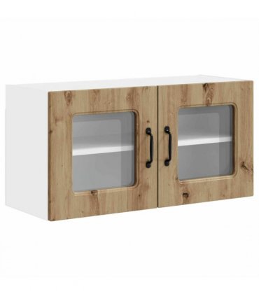 vidaXL Dishwasher Panel Kalmar Artisan Oak 80 x 31 x 40 cm — Model: 1x wall glass cabinet (2 doors) 80 cm wide 40 cm high