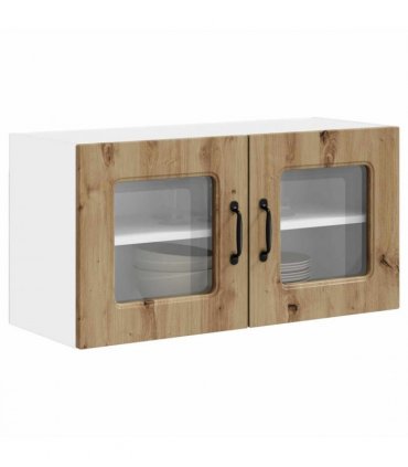 vidaXL Dishwasher Panel Kalmar Artisan Oak 80 x 31 x 40 cm — Model: 1x wall glass cabinet (2 doors) 80 cm wide 40 cm high