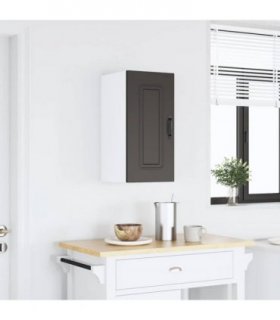 vidaXL Kitchen Wall Cabinet Kalmar Black Engineered Wood — Model: 1x wall cabinet (1 door) 30 cm wide 60 cm high