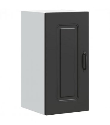 vidaXL Kitchen Wall Cabinet Kalmar Black Engineered Wood — Model: 1x wall cabinet (1 door) 30 cm wide 60 cm high