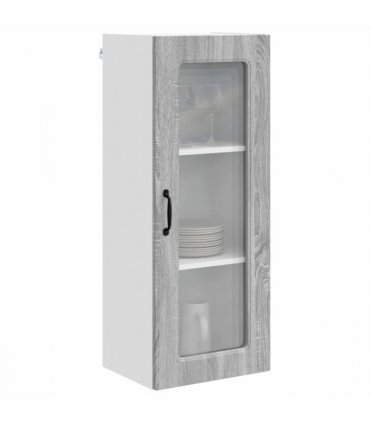 vidaXL Dishwasher Panel Kalmar Grey Sonoma 40 x 31 x 100 cm — Model: 1x wall glass cabinet (1 door) 40 cm wide 100 cm high
