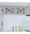 vidaXL Dishwasher Panel Kalmar 2 pcs Concrete Grey 60 x 31 x 40 c — Model: 2x wall glass cabinet (2 doors) 60 cm wide 40 cm high