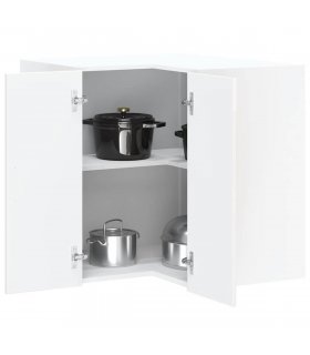 vidaXL Kitchen Wall Corner Cabinet Kalmar High Gloss White Engineered Wood — Model: 1x wall corner cabinet 57 cm wide 60 cm high
