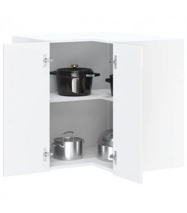 vidaXL Kitchen Wall Corner Cabinet Kalmar High Gloss White Engineered Wood — Model: 1x wall corner cabinet 57 cm wide 60 cm high